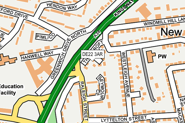 DE22 3AR map - OS OpenMap – Local (Ordnance Survey) DE22 3AR map - OS OpenMap – Local (Ordnance Survey)
