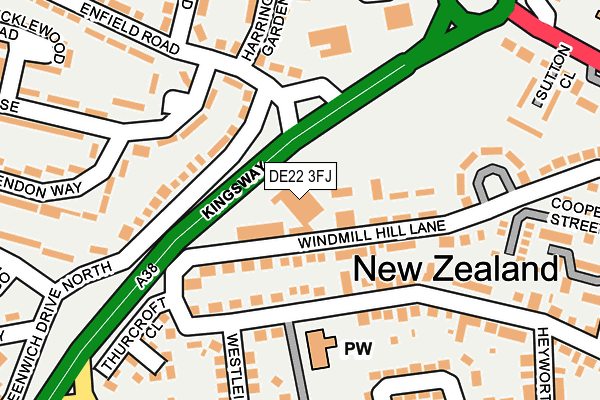 DE22 3FJ map - OS OpenMap – Local (Ordnance Survey) DE22 3FJ map - OS OpenMap – Local (Ordnance Survey)