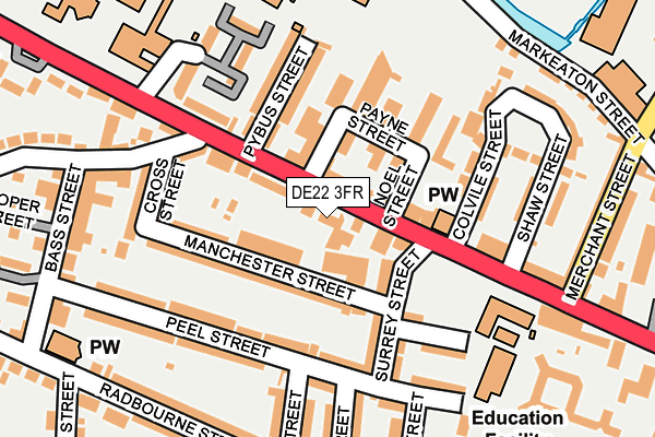 DE22 3FR map - OS OpenMap – Local (Ordnance Survey) DE22 3FR map - OS OpenMap – Local (Ordnance Survey)