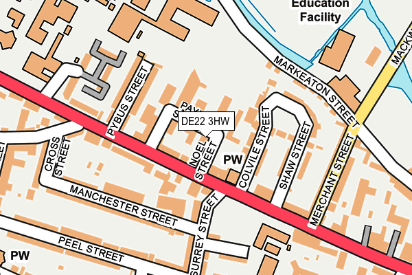DE22 3HW map - OS OpenMap – Local (Ordnance Survey) DE22 3HW map - OS OpenMap – Local (Ordnance Survey)