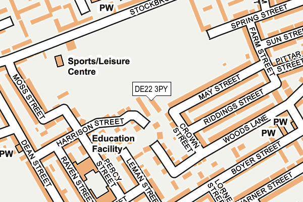 DE22 3PY map - OS OpenMap – Local (Ordnance Survey) DE22 3PY map - OS OpenMap – Local (Ordnance Survey)