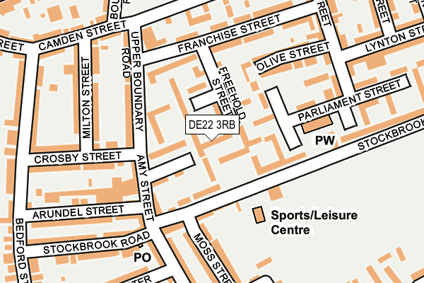 DE22 3RB map - OS OpenMap – Local (Ordnance Survey) DE22 3RB map - OS OpenMap – Local (Ordnance Survey)