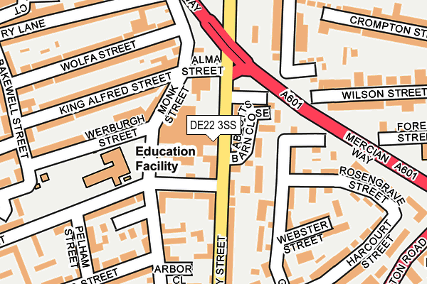 DE22 3SS map - OS OpenMap – Local (Ordnance Survey) DE22 3SS map - OS OpenMap – Local (Ordnance Survey)