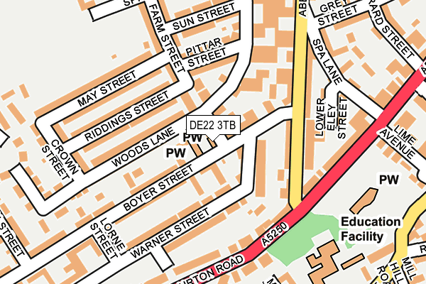 DE22 3TB map - OS OpenMap – Local (Ordnance Survey) DE22 3TB map - OS OpenMap – Local (Ordnance Survey)