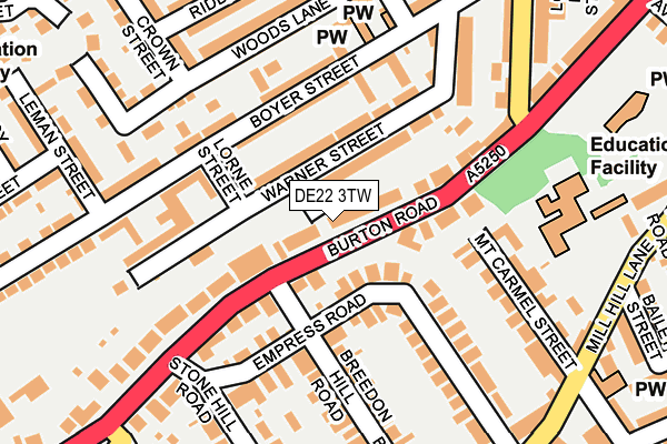 DE22 3TW map - OS OpenMap – Local (Ordnance Survey) DE22 3TW map - OS OpenMap – Local (Ordnance Survey)