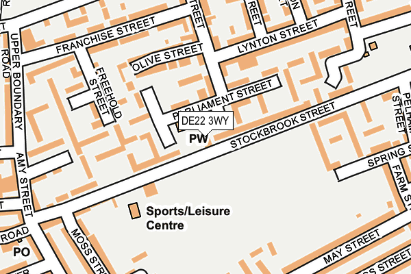 DE22 3WY map - OS OpenMap – Local (Ordnance Survey) DE22 3WY map - OS OpenMap – Local (Ordnance Survey)