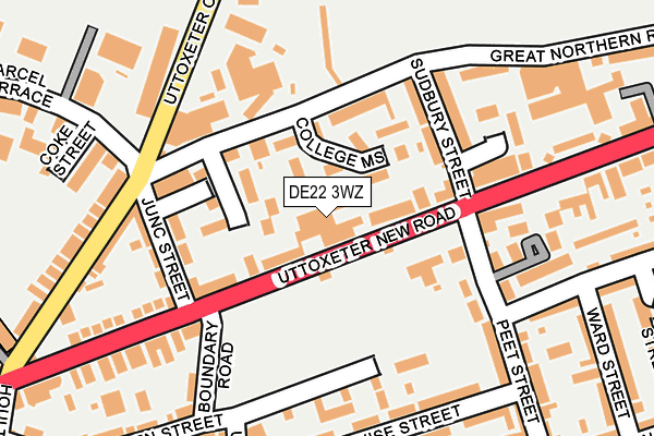 DE22 3WZ map - OS OpenMap – Local (Ordnance Survey) DE22 3WZ map - OS OpenMap – Local (Ordnance Survey)