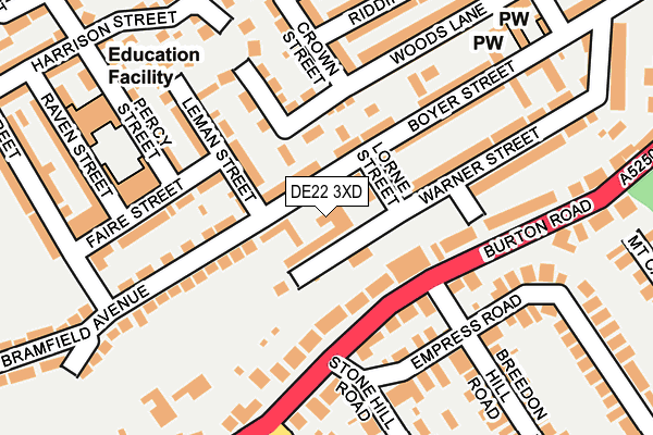 DE22 3XD map - OS OpenMap – Local (Ordnance Survey) DE22 3XD map - OS OpenMap – Local (Ordnance Survey)
