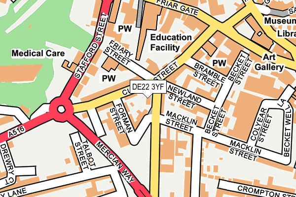 DE22 3YF map - OS OpenMap – Local (Ordnance Survey) DE22 3YF map - OS OpenMap – Local (Ordnance Survey)