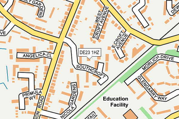 DE23 1HZ map - OS OpenMap – Local (Ordnance Survey) DE23 1HZ map - OS OpenMap – Local (Ordnance Survey)