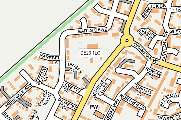 DE23 1LG map - OS OpenMap – Local (Ordnance Survey) DE23 1LG map - OS OpenMap – Local (Ordnance Survey)