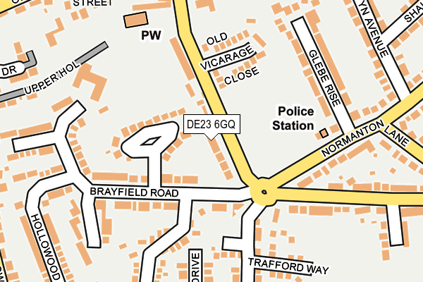 DE23 6GQ map - OS OpenMap – Local (Ordnance Survey) DE23 6GQ map - OS OpenMap – Local (Ordnance Survey)