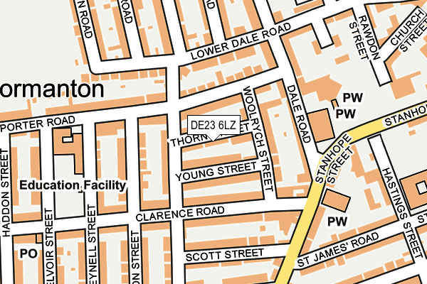 DE23 6LZ map - OS OpenMap – Local (Ordnance Survey)