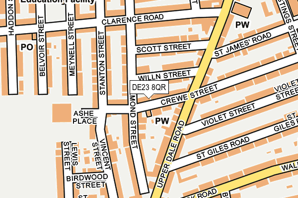 DE23 8QR map - OS OpenMap – Local (Ordnance Survey) DE23 8QR map - OS OpenMap – Local (Ordnance Survey)