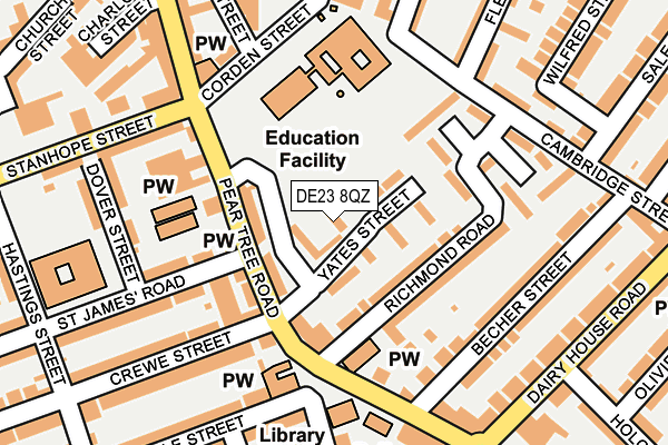 DE23 8QZ map - OS OpenMap – Local (Ordnance Survey)