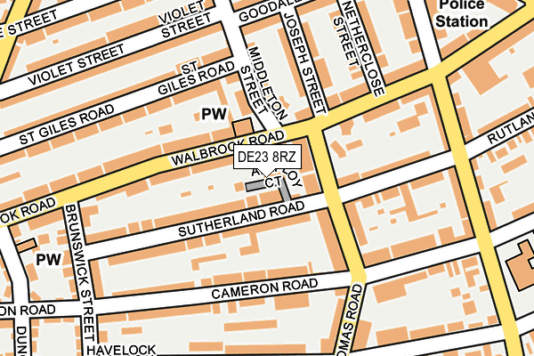 DE23 8RZ map - OS OpenMap – Local (Ordnance Survey) DE23 8RZ map - OS OpenMap – Local (Ordnance Survey)