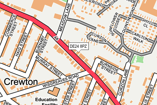 DE24 8PZ map - OS OpenMap – Local (Ordnance Survey)