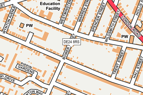 DE24 8RS map - OS OpenMap – Local (Ordnance Survey) DE24 8RS map - OS OpenMap – Local (Ordnance Survey)