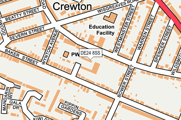 DE24 8SS map - OS OpenMap – Local (Ordnance Survey) DE24 8SS map - OS OpenMap – Local (Ordnance Survey)