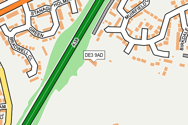 DE3 9AD map - OS OpenMap – Local (Ordnance Survey) DE3 9AD map - OS OpenMap – Local (Ordnance Survey)