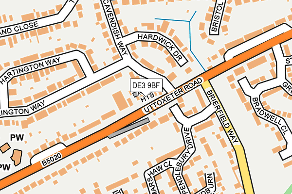 DE3 9BF map - OS OpenMap – Local (Ordnance Survey) DE3 9BF map - OS OpenMap – Local (Ordnance Survey)