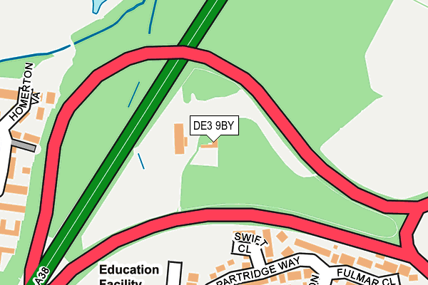 DE3 9BY map - OS OpenMap – Local (Ordnance Survey) DE3 9BY map - OS OpenMap – Local (Ordnance Survey)