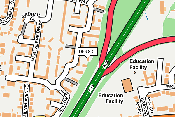 DE3 9DL map - OS OpenMap – Local (Ordnance Survey) DE3 9DL map - OS OpenMap – Local (Ordnance Survey)