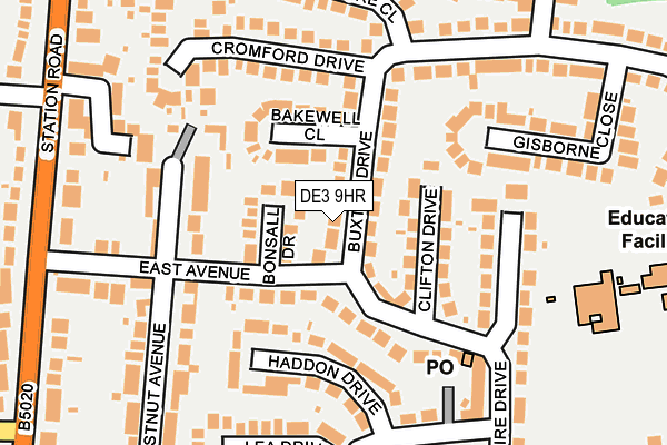 DE3 9HR map - OS OpenMap – Local (Ordnance Survey) DE3 9HR map - OS OpenMap – Local (Ordnance Survey)