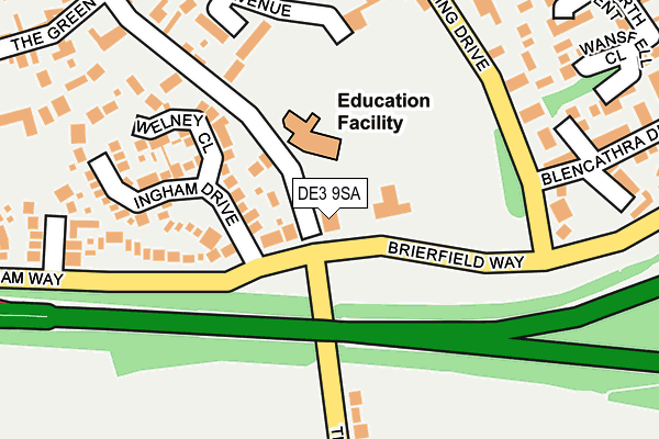 DE3 9SA map - OS OpenMap – Local (Ordnance Survey) DE3 9SA map - OS OpenMap – Local (Ordnance Survey)