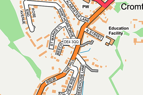 DE4 3QQ map - OS OpenMap – Local (Ordnance Survey) DE4 3QQ map - OS OpenMap – Local (Ordnance Survey)