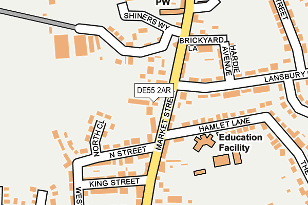 DE55 2AR map - OS OpenMap – Local (Ordnance Survey) DE55 2AR map - OS OpenMap – Local (Ordnance Survey)