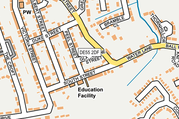 DE55 2DF map - OS OpenMap – Local (Ordnance Survey)