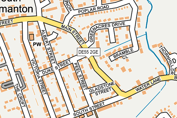 DE55 2GE map - OS OpenMap – Local (Ordnance Survey) DE55 2GE map - OS OpenMap – Local (Ordnance Survey)