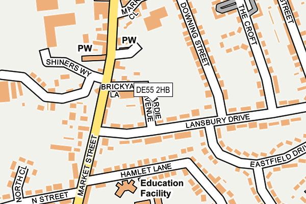 DE55 2HB map - OS OpenMap – Local (Ordnance Survey) DE55 2HB map - OS OpenMap – Local (Ordnance Survey)