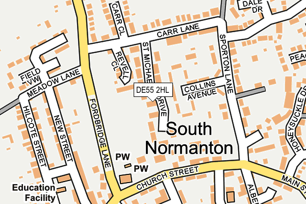 DE55 2HL map - OS OpenMap – Local (Ordnance Survey) DE55 2HL map - OS OpenMap – Local (Ordnance Survey)