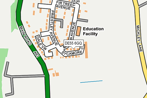 DE55 6GQ map - OS OpenMap – Local (Ordnance Survey)