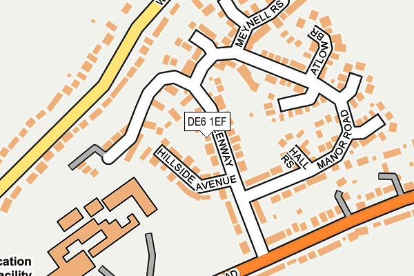 DE6 1EF map - OS OpenMap – Local (Ordnance Survey) DE6 1EF map - OS OpenMap – Local (Ordnance Survey)