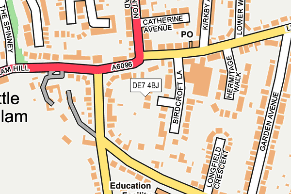DE7 4BJ map - OS OpenMap – Local (Ordnance Survey) DE7 4BJ map - OS OpenMap – Local (Ordnance Survey)