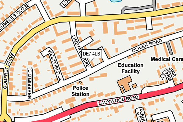 DE7 4LB map - OS OpenMap – Local (Ordnance Survey) DE7 4LB map - OS OpenMap – Local (Ordnance Survey)