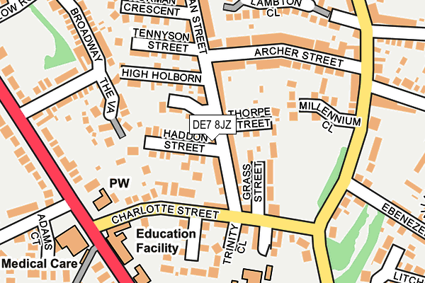 DE7 8JZ map - OS OpenMap – Local (Ordnance Survey) DE7 8JZ map - OS OpenMap – Local (Ordnance Survey)