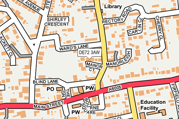 DE72 3AW map - OS OpenMap – Local (Ordnance Survey) DE72 3AW map - OS OpenMap – Local (Ordnance Survey)