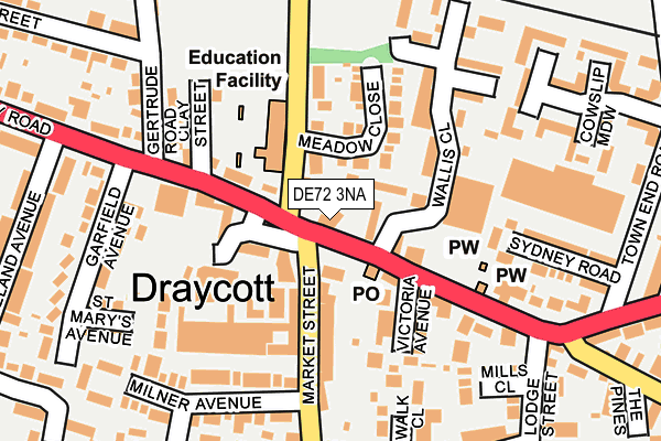 DE72 3NA map - OS OpenMap – Local (Ordnance Survey) DE72 3NA map - OS OpenMap – Local (Ordnance Survey)