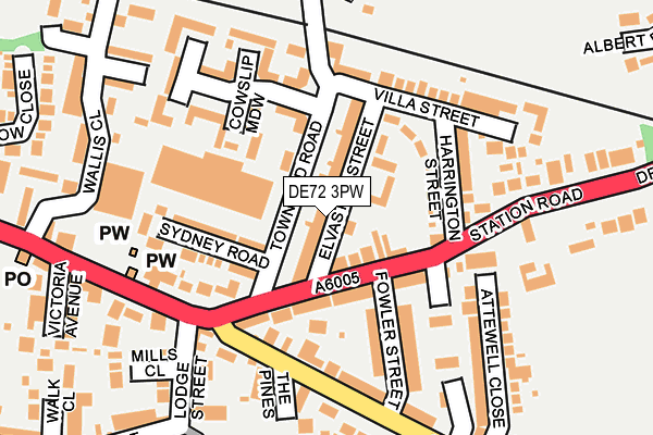 DE72 3PW map - OS OpenMap – Local (Ordnance Survey) DE72 3PW map - OS OpenMap – Local (Ordnance Survey)