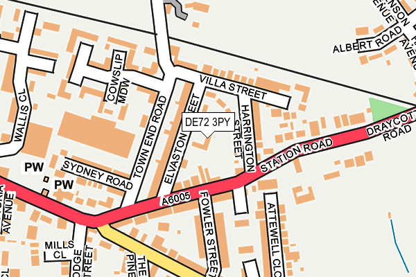 DE72 3PY map - OS OpenMap – Local (Ordnance Survey) DE72 3PY map - OS OpenMap – Local (Ordnance Survey)