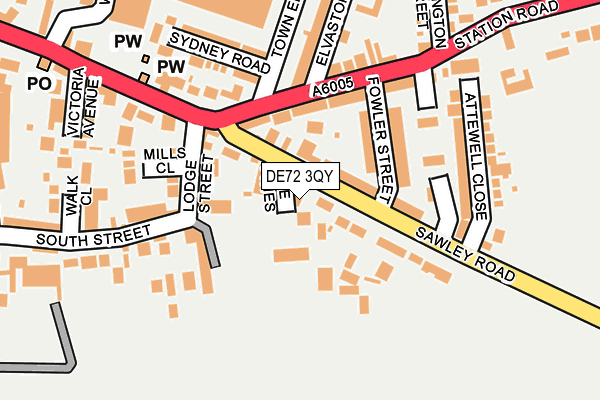 DE72 3QY map - OS OpenMap – Local (Ordnance Survey) DE72 3QY map - OS OpenMap – Local (Ordnance Survey)