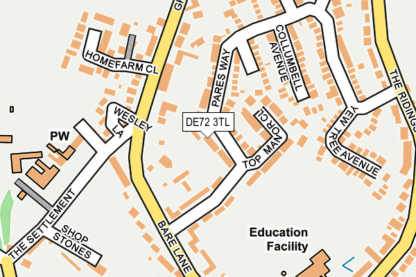 DE72 3TL map - OS OpenMap – Local (Ordnance Survey) DE72 3TL map - OS OpenMap – Local (Ordnance Survey)
