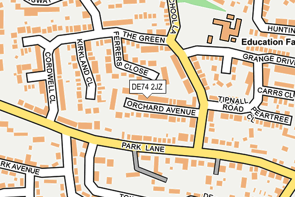 DE74 2JZ map - OS OpenMap – Local (Ordnance Survey) DE74 2JZ map - OS OpenMap – Local (Ordnance Survey)