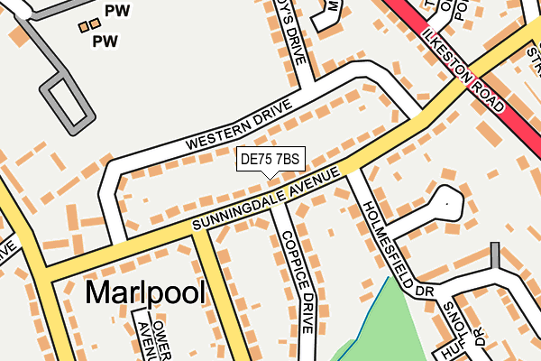 DE75 7BS map - OS OpenMap – Local (Ordnance Survey) DE75 7BS map - OS OpenMap – Local (Ordnance Survey)