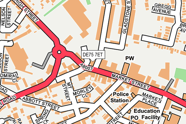 DE75 7ET map - OS OpenMap – Local (Ordnance Survey) DE75 7ET map - OS OpenMap – Local (Ordnance Survey)