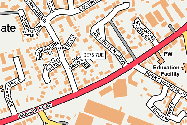 DE75 7UE map - OS OpenMap – Local (Ordnance Survey) DE75 7UE map - OS OpenMap – Local (Ordnance Survey)